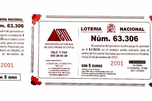 El número de la lotería de Navidad de AAEDEM es el 63.306